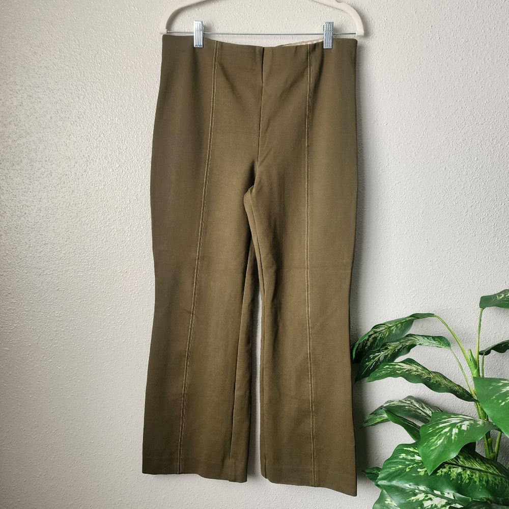 Anthropologie Olive Green Boot-Cut Pants
